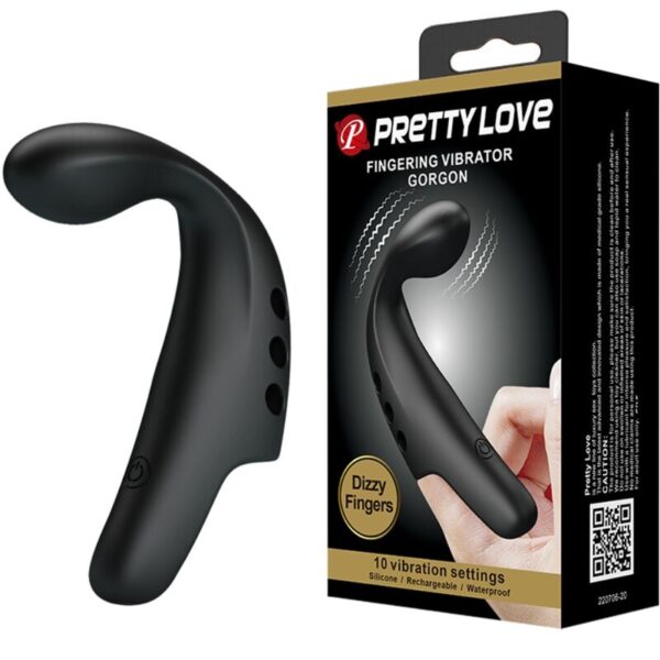 Imagen del artículo erótico PRETTY LOVE - DEDAL VIBRADOR GORGON NEGRO de PRETTY LOVE FLIRTATION en la sección JUGUETES BIENESTAR |Vibradores|Vibradores Dedo de Millenial Sexshop.