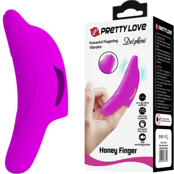 Imagen del artículo erótico PRETTY LOVE - DELPHINI PODEROSO ESTIMULADOR DE DEDO MORADO de PRETTY LOVE en la sección JUGUETES BIENESTAR |Vibradores|Vibradores Dedo de Millenial Sexshop.
