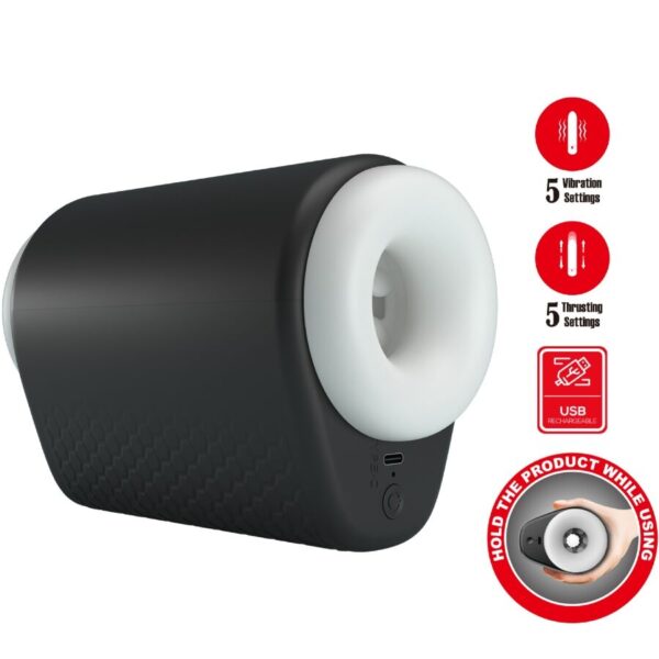 Imagen del artículo erótico PRETTY LOVE - DJ GIRL MASTURBADOR MASCULINO CON VIBRACIÓN 5 CONFIGURACIONES NEGRO de PRETTY LOVE MALE en la sección JUGUETES BIENESTAR |Juguetes para Hombres|Masturbador Automatico de Millenial Sexshop.