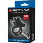 PRETTY LOVE - DOBLE ANILLO VIBRADOR CON ESTIMULADOR NEGRO - Imagen 11
