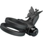 PRETTY LOVE - DOBLE ANILLO VIBRADOR CON ESTIMULADOR NEGRO - Imagen 6