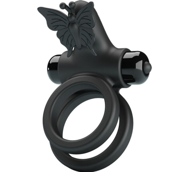 Imagen del artículo erótico PRETTY LOVE - DOBLE ANILLO VIBRADOR CON ESTIMULADOR NEGRO de PRETTY LOVE MALE en la sección JUGUETES BIENESTAR |Juguetes para Hombres|Accesorios para el pene|Anillos Pene|Anillos con Vibración de Millenial Sexshop.