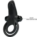 PRETTY LOVE - DOBLE ANILLO VIBRADOR + ESTIMULADOR CLÍTORIS 10 VIBRACIONES NEGRO - Imagen 4