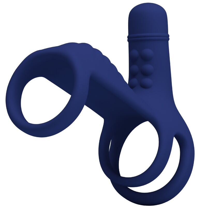 Imagen del artículo erótico PRETTY LOVE - ELISH ANILLO VIBRADOR CON EXTENSIÓN AZUL de PRETTY LOVE MALE en la sección JUGUETES BIENESTAR |Juguetes para Hombres|Accesorios para el pene|Anillos Pene|Anillos con Vibración de Millenial Sexshop.