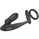 PRETTY LOVE - EMONI ANILLO PENE + PLUG ANAL 12 VIBRACIONES NEGRO - Imagen 4