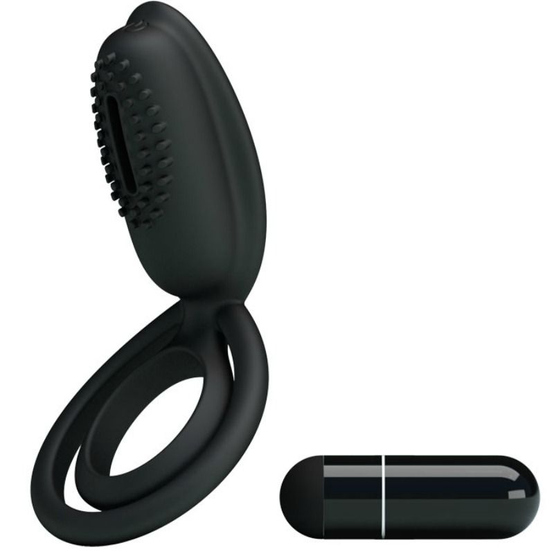 Imagen del artículo erótico PRETTY LOVE - ESTHER ANILLO VIBRADOR CON ESTIMULADOR de PRETTY LOVE MALE en la sección JUGUETES BIENESTAR |Juguetes para Hombres|Accesorios para el pene|Anillos Pene|Anillos con Vibración de Millenial Sexshop.