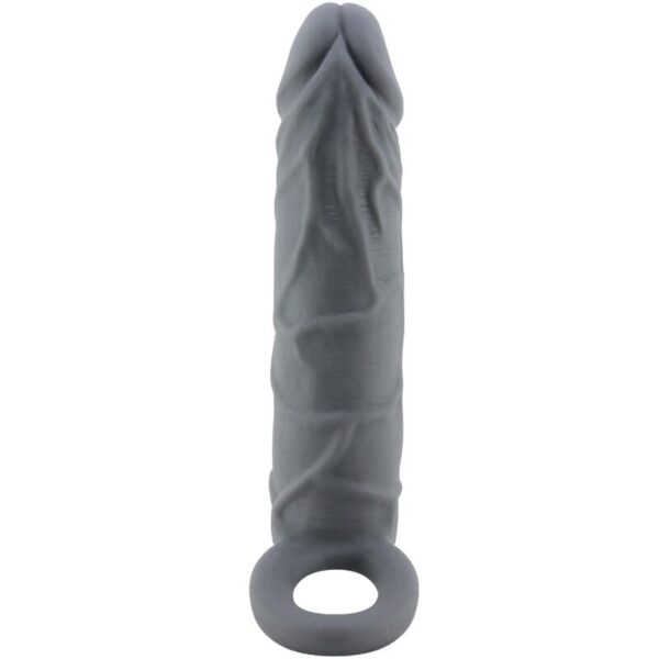 Imagen del artículo erótico PRETTY LOVE - FUNDA DE PENE DE PIEL REALÍSTICA GRIS OSCURO de PRETTY LOVE en la sección JUGUETES BIENESTAR |Juguetes para Hombres|Accesorios para el pene|Fundas Pene con Extensión de Millenial Sexshop.