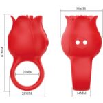 PRETTY LOVE - JAE VIBRADOR DE DEDO FORMA DE ROSA 10 VIBRACIONES ROJO - Imagen 6