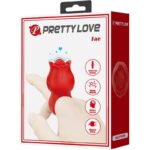 PRETTY LOVE - JAE VIBRADOR DE DEDO FORMA DE ROSA 10 VIBRACIONES ROJO - Imagen 9