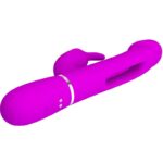 PRETTY LOVE - KAMPAS VIBRADOR RABBIT 3 EN 1 MULTIFUNCIÓN CON LENGUA FUCSIA - Imagen 4