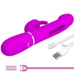 PRETTY LOVE - KAMPAS VIBRADOR RABBIT 3 EN 1 MULTIFUNCIÓN CON LENGUA FUCSIA - Imagen 9