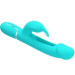 PRETTY LOVE - KAMPAS VIBRADOR RABBIT 3 EN 1 MULTIFUNCIÓN CON LENGUA VERDE AGUA - Imagen 6