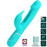 PRETTY LOVE - KAMPAS VIBRADOR RABBIT 3 EN 1 MULTIFUNCIÓN CON LENGUA VERDE AGUA - Imagen 10