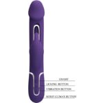 PRETTY LOVE - KAMPAS VIBRADOR RABBIT 3 EN 1 MULTIFUNCIÓN CON LENGUA VIOLETA - Imagen 7