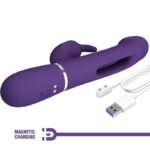 PRETTY LOVE - KAMPAS VIBRADOR RABBIT 3 EN 1 MULTIFUNCIÓN CON LENGUA VIOLETA - Imagen 8