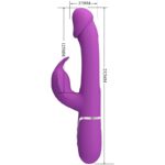 PRETTY LOVE - KAMPAS VIBRADOR RABBIT MULTIFUNCIÓN 3 EN 1 MORADO - Imagen 5