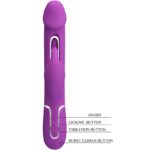 PRETTY LOVE - KAMPAS VIBRADOR RABBIT MULTIFUNCIÓN 3 EN 1 MORADO - Imagen 6