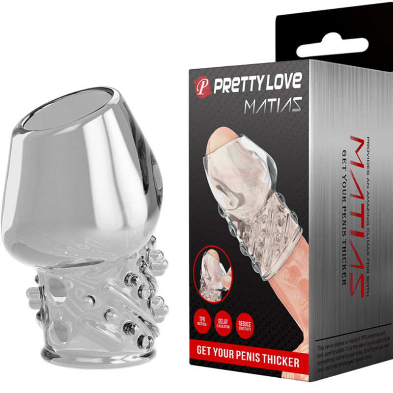Imagen del artículo erótico PRETTY LOVE - MATIAS ENGROSADOR PENE TRANSPARENTE de PRETTY LOVE MALE en la sección JUGUETES BIENESTAR |Juguetes para Hombres|Accesorios para el pene|Fundas Pene sin extensión de Millenial Sexshop.