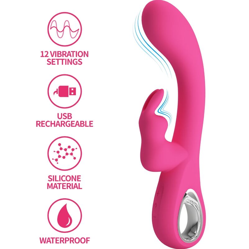 Imagen del artículo erótico PRETTY LOVE - NOVAK VIBRADOR RABBIT 12 VIBRACIONES ROSA de PRETTY LOVE FLIRTATION en la sección JUGUETES BIENESTAR |Vibradores|Vibradores Rabbit de Millenial Sexshop.