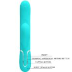 PRETTY LOVE - PERLITA VIBRADOR PUNTO G 3 EN 1 MULTIFUNCIÓN VERDE AGUA - Imagen 8