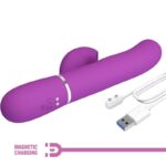 PRETTY LOVE - PERLITA VIBRADOR RABBIT MULTIFUNCIÓN 3 EN 1 MORADO - Imagen 7