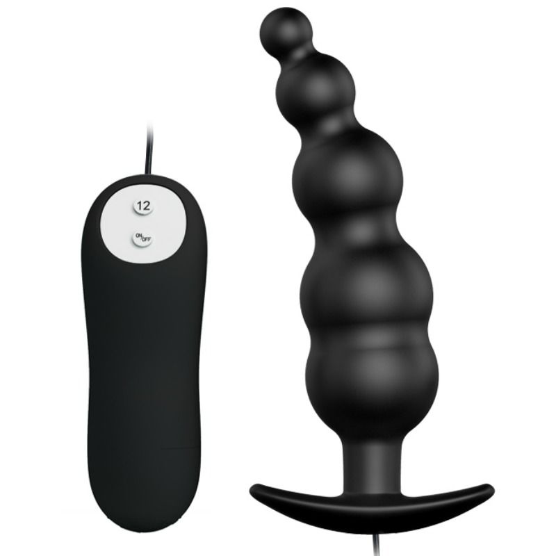 Imagen del artículo erótico PRETTY LOVE - PLUG ANAL SILICONA ESTIMULACIÓN EXTRA Y 12 MODOS VIBRACIÓN NEGRO CONTROL REMOTO de PRETTY LOVE BOTTOM en la sección JUGUETES BIENESTAR |Anal|Vibradores Anales de Millenial Sexshop.