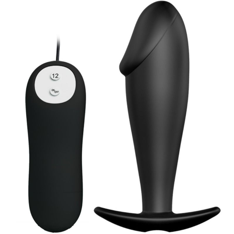 Imagen del artículo erótico PRETTY LOVE - PLUG ANAL SILICONA FORMA PENE Y 12 MODOS VIBRACIÓN NEGRO de PRETTY LOVE BOTTOM en la sección JUGUETES BIENESTAR |Anal|Vibradores Anales de Millenial Sexshop.