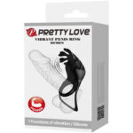 PRETTY LOVE - RUBEN ANILLO VIBRADOR 7 VIBRACIONES SILICONA NEGRO - Imagen 9