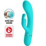 Imagen del artículo erótico PRETTY LOVE - SCOCCO VIBRADOR RABBIT TURQUESA de PRETTY LOVE FLIRTATION en la sección JUGUETES BIENESTAR |Vibradores|Vibradores Rabbit de Millenial Sexshop.
