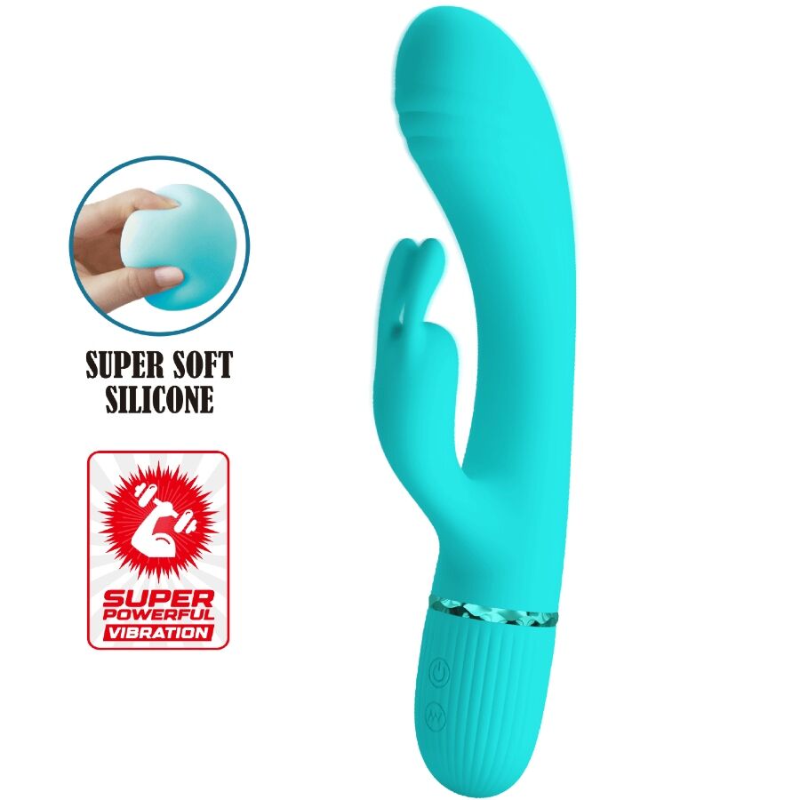 Imagen del artículo erótico PRETTY LOVE - SCOCCO VIBRADOR RABBIT TURQUESA de PRETTY LOVE FLIRTATION en la sección JUGUETES BIENESTAR |Vibradores|Vibradores Rabbit de Millenial Sexshop.