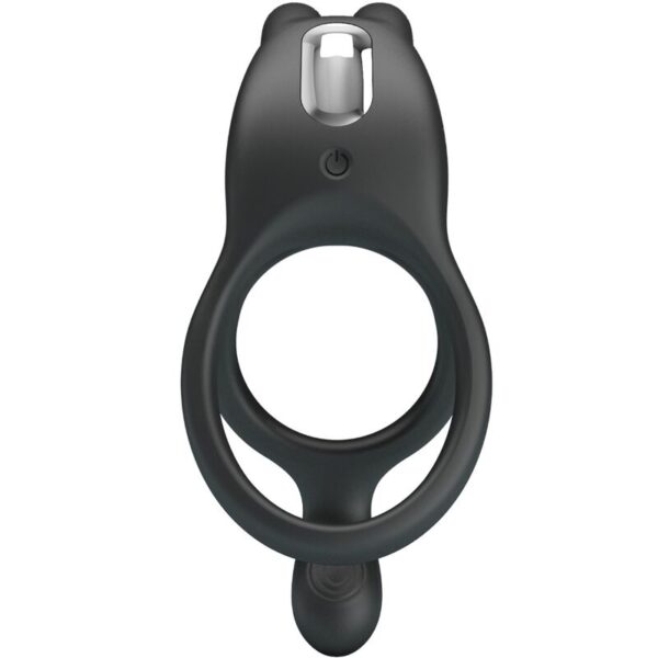 Imagen del artículo erótico PRETTY LOVE - SETH DOBLE ANILLO VIBRADOR RABBIT 7 VIBRACIONES NEGRO de PRETTY LOVE en la sección JUGUETES BIENESTAR |Juguetes para Hombres|Accesorios para el pene|Anillos Pene|Anillos con Vibración de Millenial Sexshop.