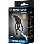 PRETTY LOVE - SETH DOBLE ANILLO VIBRADOR RABBIT 7 VIBRACIONES NEGRO - Imagen 9