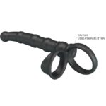 PRETTY LOVE - TATUM ANILLO VIBRADOR PENE CON PLUG 10 VIBRACIONES NEGRO - Imagen 7