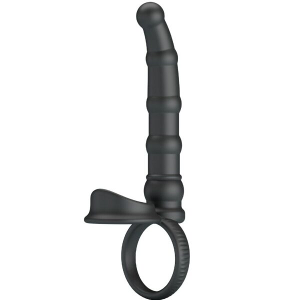 Imagen del artículo erótico PRETTY LOVE - TATUM ANILLO VIBRADOR PENE CON PLUG 10 VIBRACIONES NEGRO de PRETTY LOVE en la sección JUGUETES BIENESTAR |Juguetes para Hombres|Accesorios para el pene|Anillos Pene|Anillos para Doble Penetración de Millenial Sexshop.