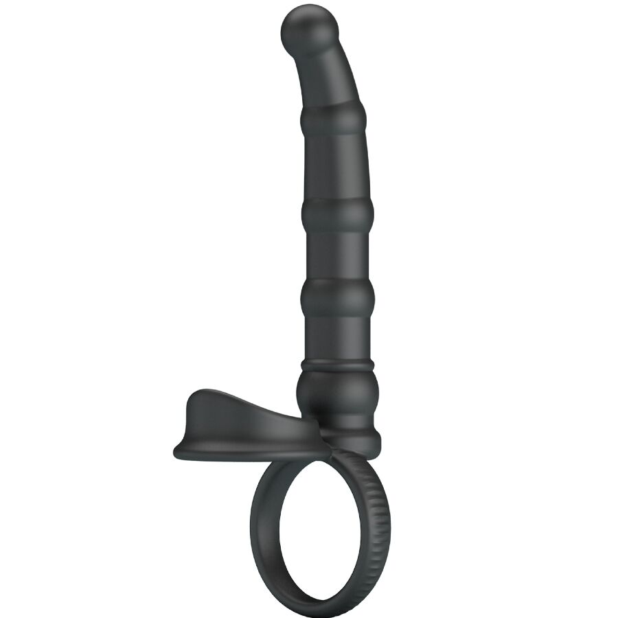 Imagen del artículo erótico PRETTY LOVE - TATUM ANILLO VIBRADOR PENE CON PLUG 10 VIBRACIONES NEGRO de PRETTY LOVE en la sección JUGUETES BIENESTAR |Juguetes para Hombres|Accesorios para el pene|Anillos Pene|Anillos para Doble Penetración de Millenial Sexshop.