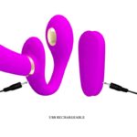 PRETTY LOVE - THUNDERBIRD VIBRADOR DOBLE STRAP-ON CONTROL REMOTO MORADO - Imagen 6