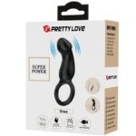 PRETTY LOVE - TRAE ANILLO VIBRADOR CON ESTIMULADOR NEGRO - Imagen 6