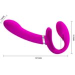 PRETTY LOVE - VALERIE VIBRADOR DOBLE STRAP-ON 12 VIBRACIONES MORADO - Imagen 4
