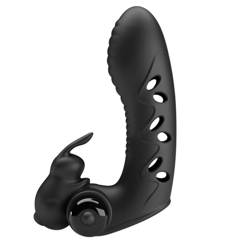 Imagen del artículo erótico PRETTY LOVE - VANCE FUNDA DEDO VIBRADOR CONEJO NEGRO de PRETTY LOVE MALE en la sección JUGUETES BIENESTAR |Juguetes para Hombres|Accesorios para el pene|Fundas Pene sin extensión de Millenial Sexshop.
