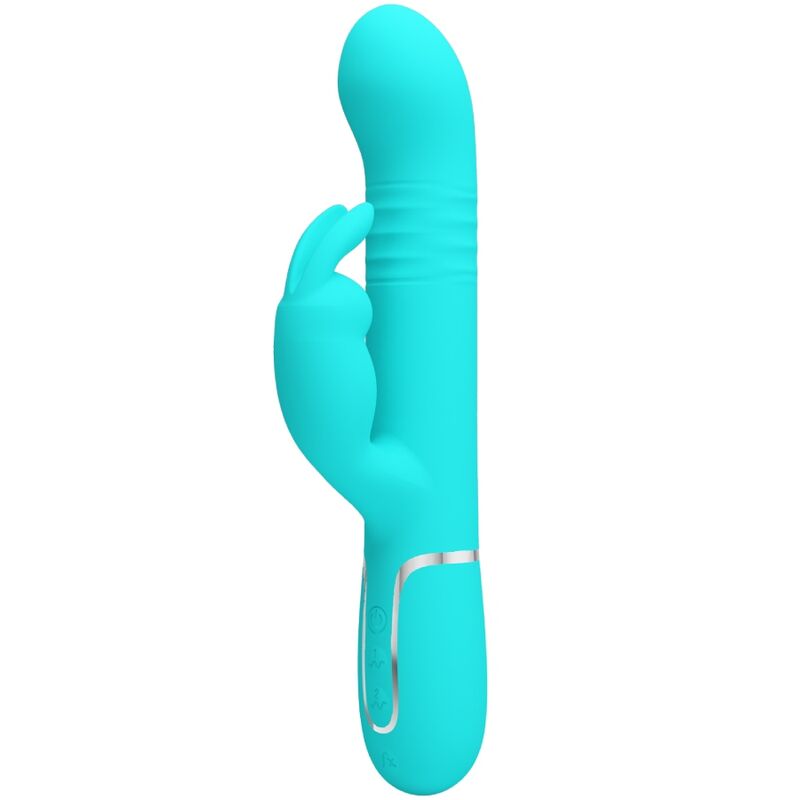 Imagen del artículo erótico PRETTY LOVE - VIBRADOR COALE RABBIT PERLAS VERDE AGUA de PRETTY LOVE FLIRTATION en la sección JUGUETES BIENESTAR |Vibradores|Vibradores Punto G de Millenial Sexshop.