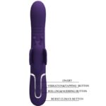 PRETTY LOVE - VIBRADOR RABBIT MULTIFUNCIÓN 4 EN 1 MARIPOSA MORADO - Imagen 8