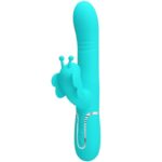 Imagen del artículo erótico PRETTY LOVE - VIBRADOR RABBIT MULTIFUNCIÓN 4 EN 1 MARIPOSA VERDE AGUA de PRETTY LOVE FLIRTATION en la sección JUGUETES BIENESTAR |Vibradores|Vibradores Rabbit de Millenial Sexshop.