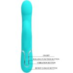 PRETTY LOVE - VIBRADOR RABBIT PERLAS VERDE AGUA - Imagen 8
