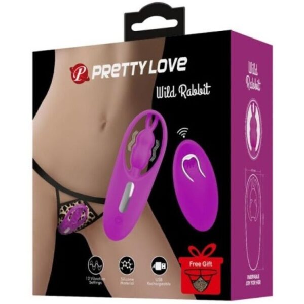 Imagen del artículo erótico PRETTY LOVE - WILD RABBIT ESTIMULADOR PARA BRAGUITA CON CONTROL REMOTO LILA de PRETTY LOVE SMART en la sección JUGUETES BIENESTAR |Vibradores|Vibradores control remoto de Millenial Sexshop.