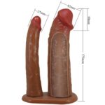 PRETTY LOVE - YAIRON FUNDA PARA PENE DOBLE CON EXTENSIÓN DE 4 CM MULATO - Imagen 5