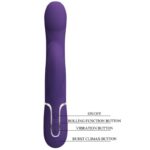PRETTY LOVE - ZALIN VIBRADOR RABBIT PERLAS 4 EN 1 MORADO - Imagen 9