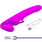 PRETTY LOVE - ZANINI DILDO STRAP-ON SIN ARNÉS 10 VIBRACIONES MORADO - Imagen 7