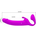 PRETTY LOVE - ZANINI DILDO STRAP-ON SIN ARNÉS 10 VIBRACIONES MORADO - Imagen 8