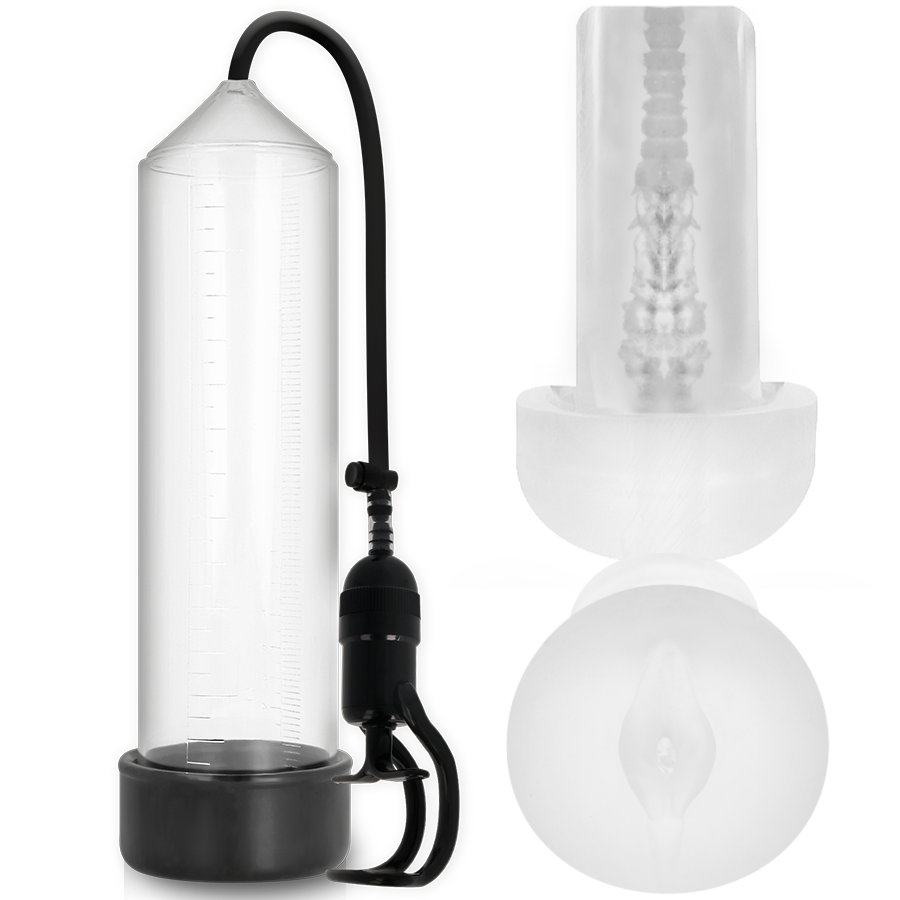 Imagen del artículo erótico PUMP ADDICTED - BOMBA ERECCIÓN RX5 TRANSPARENTE CON MASTURBADOR de PUMP ADDICTED en la sección JUGUETES BIENESTAR |Juguetes para Hombres|Accesorios para el pene|Bomba Alargadora Pene de Millenial Sexshop.