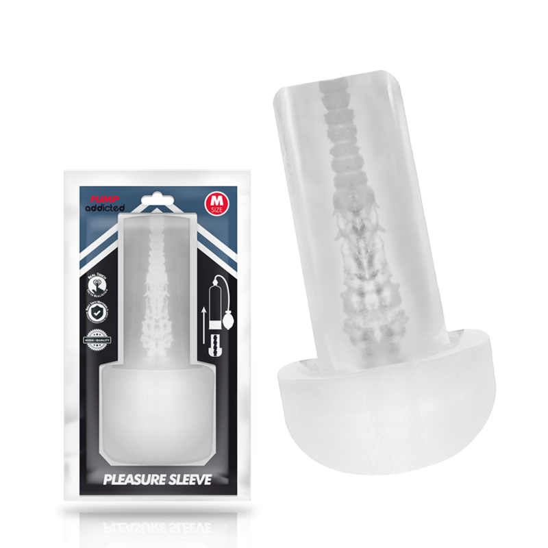 Imagen del artículo erótico PUMP ADDICTED - PLEASURE SLEEVE SERIE MANUAL de PUMP ADDICTED en la sección JUGUETES BIENESTAR |Juguetes para Hombres|Accesorios para el pene|Bomba Alargadora Pene de Millenial Sexshop.